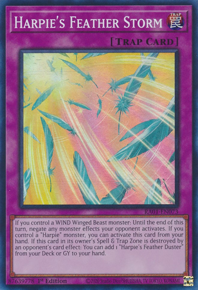 Harpie's Feather Storm [RA01-EN073] Super Rare | The Time Vault CA