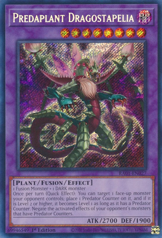 Predaplant Dragostapelia [RA01-EN027] Secret Rare | The Time Vault CA