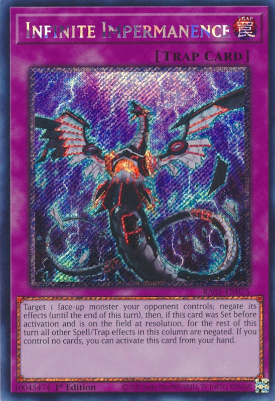 Infinite Impermanence [RA01-EN075] Platinum Secret Rare | The Time Vault CA