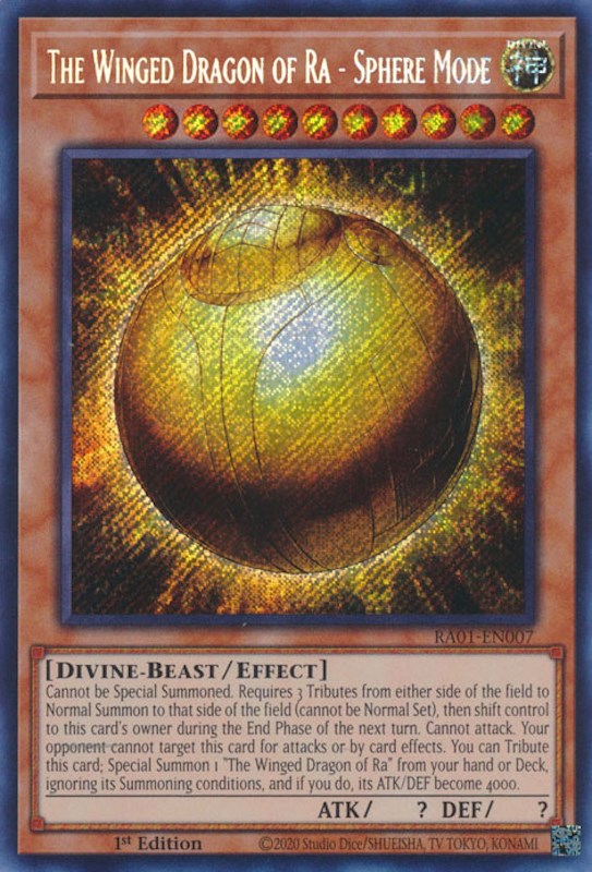 The Winged Dragon of Ra - Sphere Mode [RA01-EN007] Secret Rare | The Time Vault CA