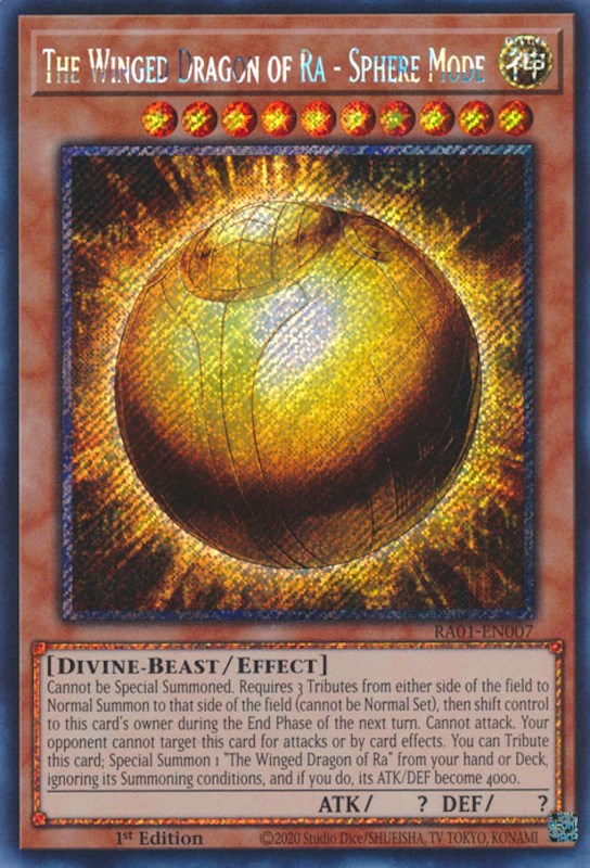 The Winged Dragon of Ra - Sphere Mode [RA01-EN007] Platinum Secret Rare | The Time Vault CA