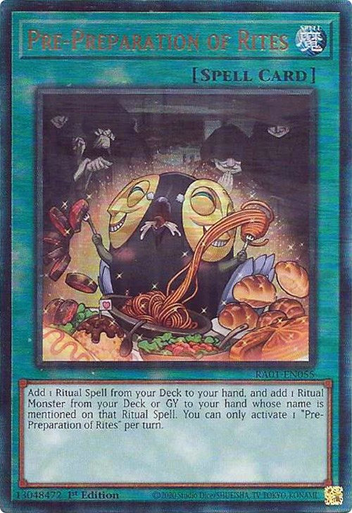 Pre-Preparation of Rites [RA01-EN055] Prismatic Ultimate Rare | The Time Vault CA