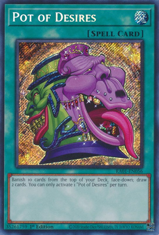Pot of Desires [RA01-EN056] Secret Rare | The Time Vault CA