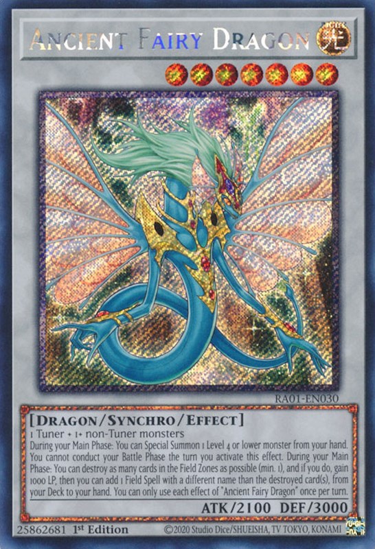 Ancient Fairy Dragon [RA01-EN030] Platinum Secret Rare | The Time Vault CA