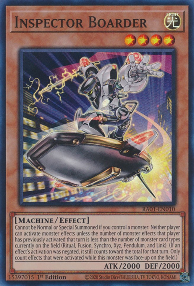 Inspector Boarder [RA01-EN010] Super Rare | The Time Vault CA