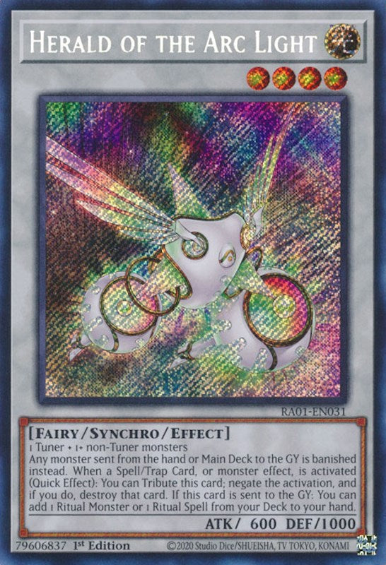 Herald of the Arc Light [RA01-EN031] Secret Rare | The Time Vault CA