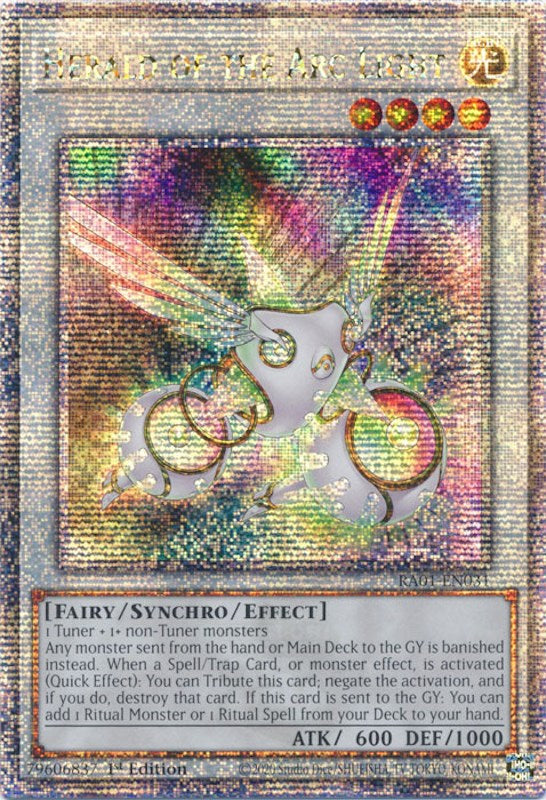 Herald of the Arc Light [RA01-EN031] Quarter Century Secret Rare | The Time Vault CA