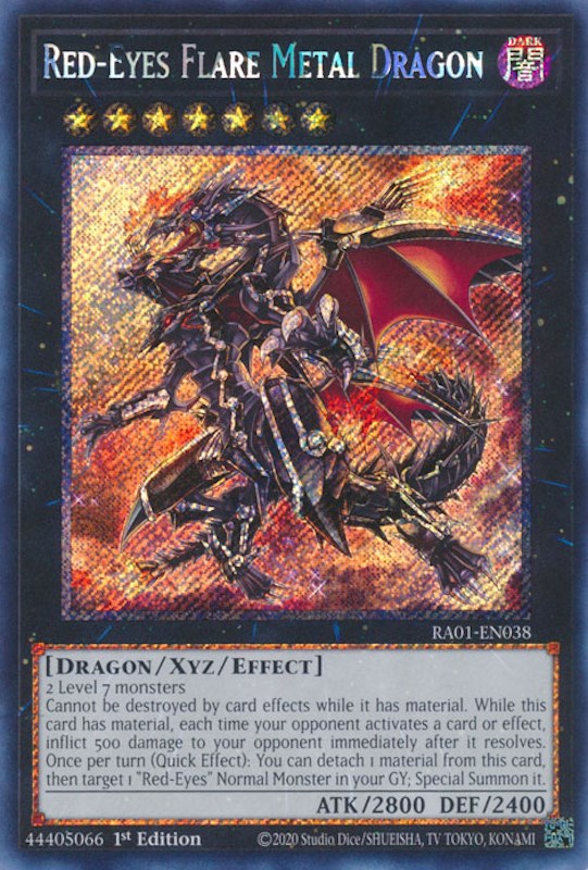 Red-Eyes Flare Metal Dragon [RA01-EN038] Platinum Secret Rare | The Time Vault CA