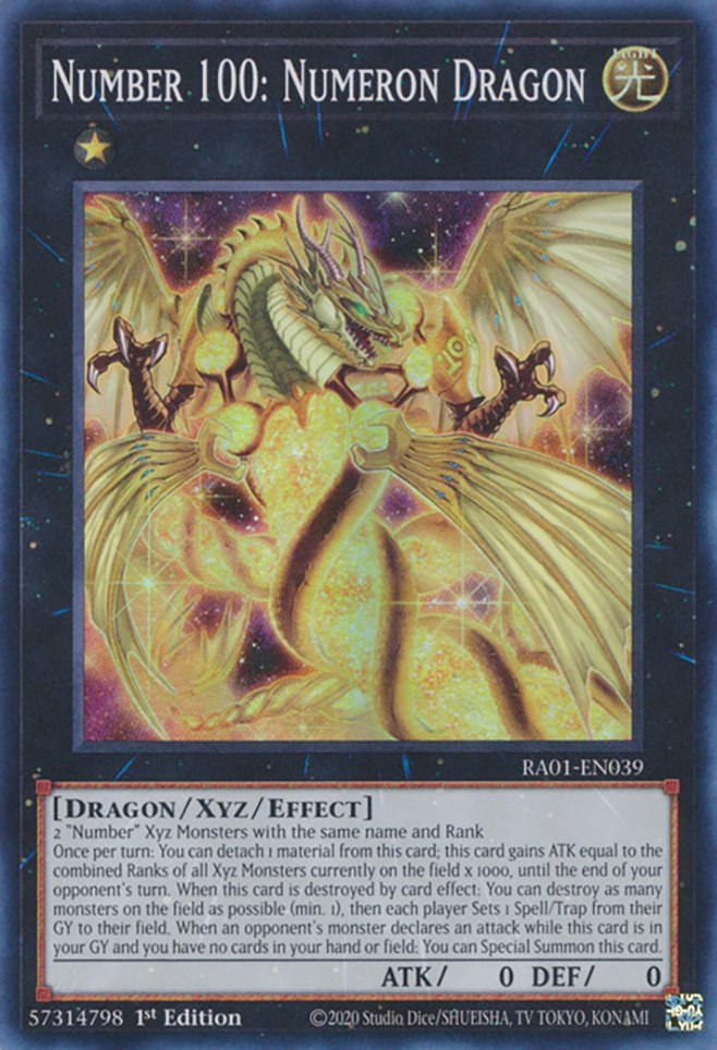 Number 100: Numeron Dragon [RA01-EN039] Super Rare | The Time Vault CA