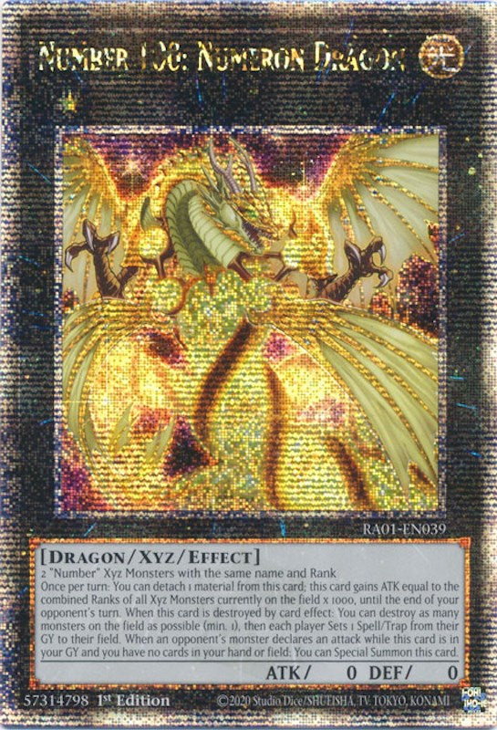 Number 100: Numeron Dragon [RA01-EN039] Quarter Century Secret Rare | The Time Vault CA