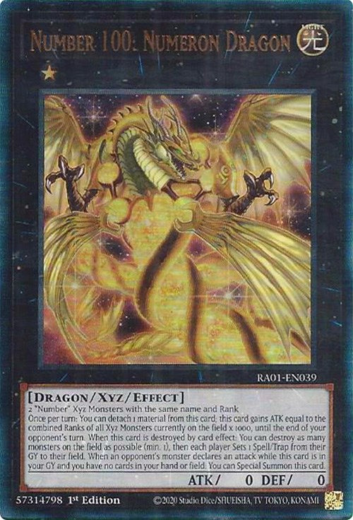 Number 100: Numeron Dragon [RA01-EN039] Prismatic Ultimate Rare | The Time Vault CA