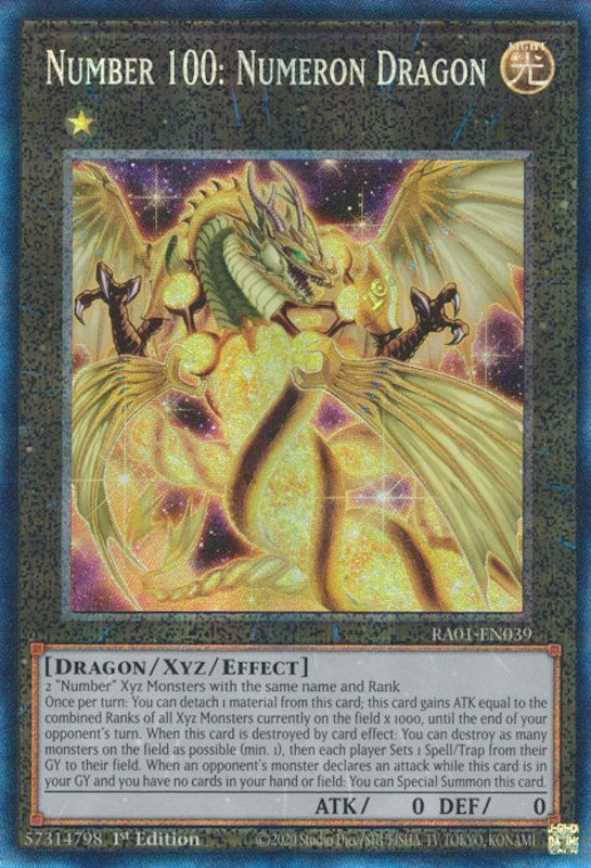 Number 100: Numeron Dragon [RA01-EN039] Prismatic Collector's Rare | The Time Vault CA