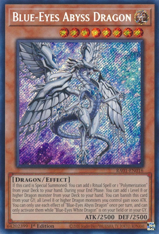 Blue-Eyes Abyss Dragon [RA01-EN016] Secret Rare | The Time Vault CA