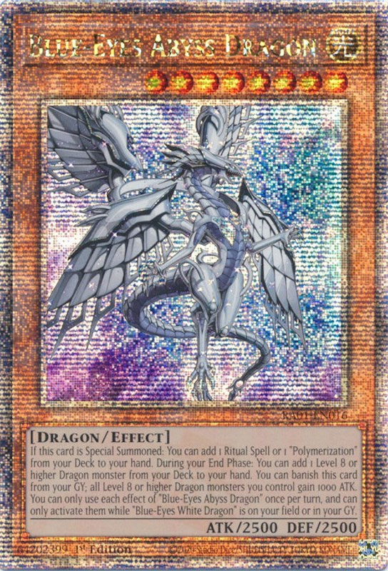 Blue-Eyes Abyss Dragon [RA01-EN016] Quarter Century Secret Rare | The Time Vault CA