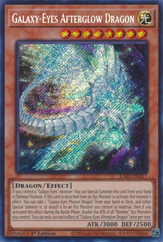 Galaxy-Eyes Afterglow Dragon [RA01-EN017] Secret Rare | The Time Vault CA