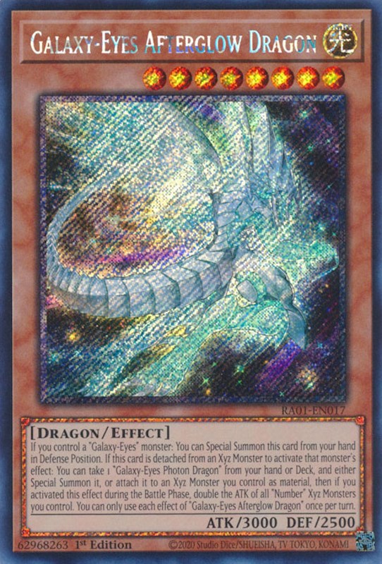 Galaxy-Eyes Afterglow Dragon [RA01-EN017] Platinum Secret Rare | The Time Vault CA