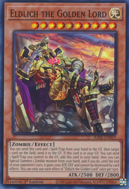 Eldlich the Golden Lord (Alternate Art) [RA01-EN019] Super Rare | The Time Vault CA