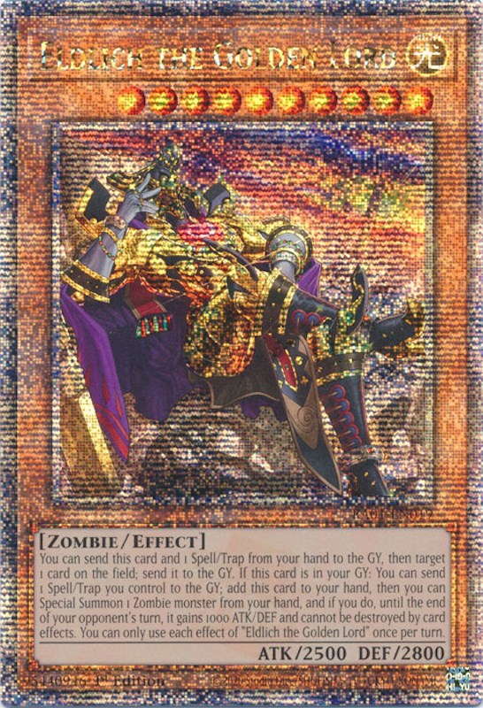 Eldlich the Golden Lord (Alternate Art) [RA01-EN019] Quarter Century Secret Rare | The Time Vault CA