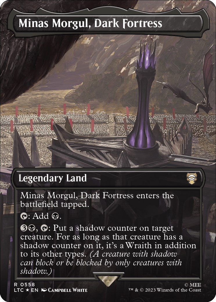 Minas Morgul, Dark Fortress (Borderless) (Surge Foil) [The Lord of the Rings: Tales of Middle-Earth Commander] | The Time Vault CA