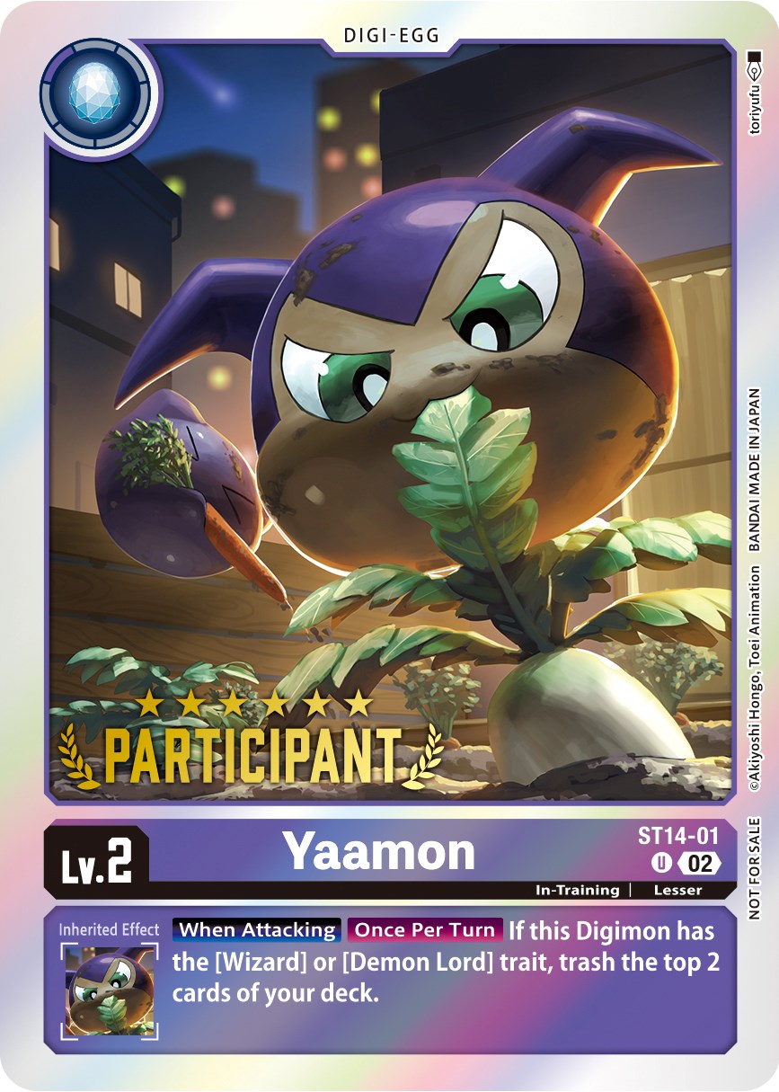 Yaamon [ST14-01] (Digimon 3-On-3 November 2023 Participation) [Starter Deck: Beelzemon Advanced Deck Set] | The Time Vault CA