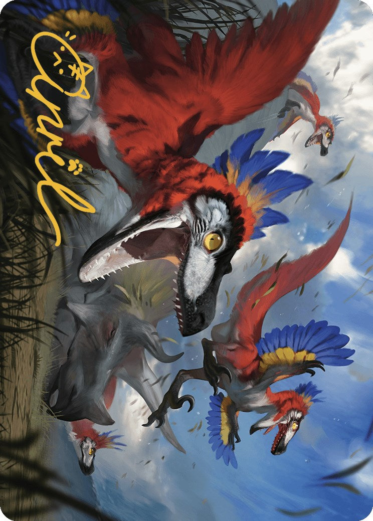 Wrathful Raptors Art Card (Gold-Stamped Signature) [The Lost Caverns of Ixalan Art Series] | The Time Vault CA