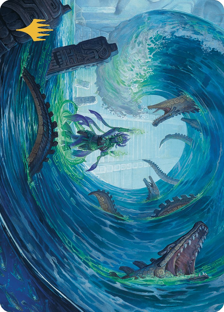 Wave Goodbye Art Card (Gold-Stamped Planeswalker Symbol) [The Lost Caverns of Ixalan Art Series] | The Time Vault CA