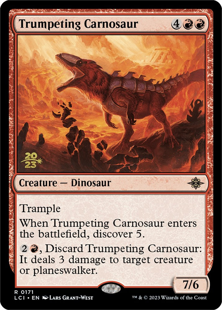 Trumpeting Carnosaur [The Lost Caverns of Ixalan Prerelease Cards] | The Time Vault CA