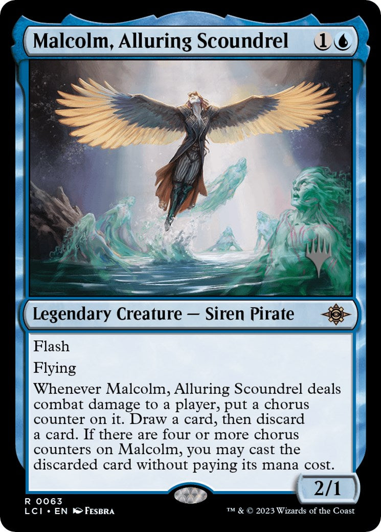 Malcolm, Alluring Scoundrel (Promo Pack) [The Lost Caverns of Ixalan Promos] | The Time Vault CA