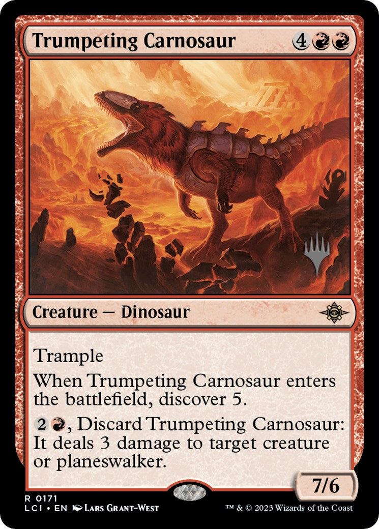 Trumpeting Carnosaur (Promo Pack) [The Lost Caverns of Ixalan Promos] | The Time Vault CA