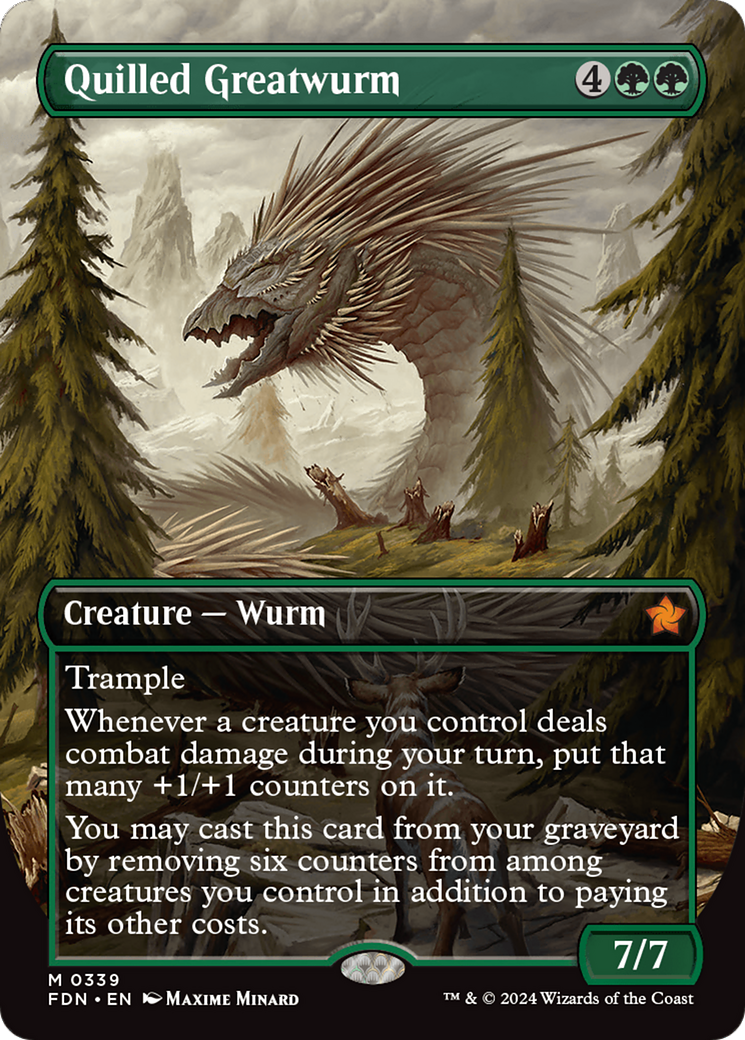 Quilled Greatwurm (Borderless) [Foundations] | The Time Vault CA