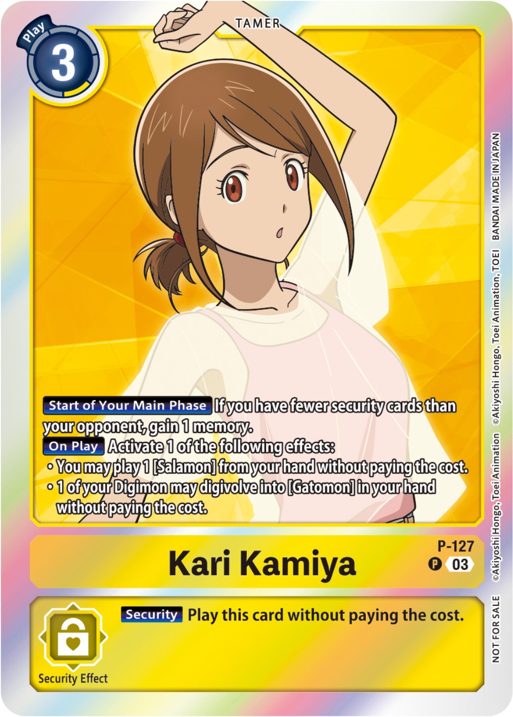 Kari Kamiya [P-127] (Tamer Party Pack -The Beginning- Ver. 2.0) [Promotional Cards] | The Time Vault CA