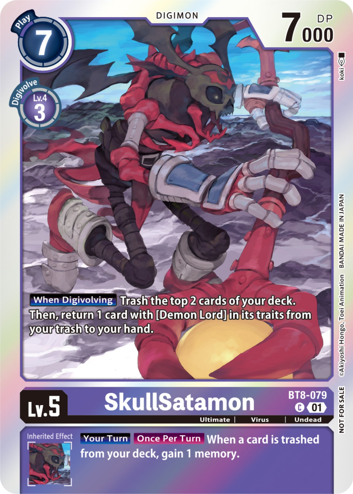 SkullSatamon [BT8-079] (Blast Ace Double Pack Set) [New Awakening] | The Time Vault CA