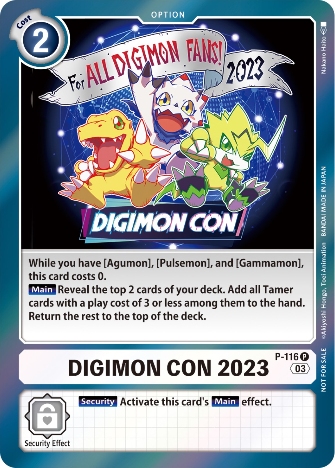 Digimon Con 2023 [P-116] (Official Tournament Pack Vol.11) [Promotional Cards] | The Time Vault CA