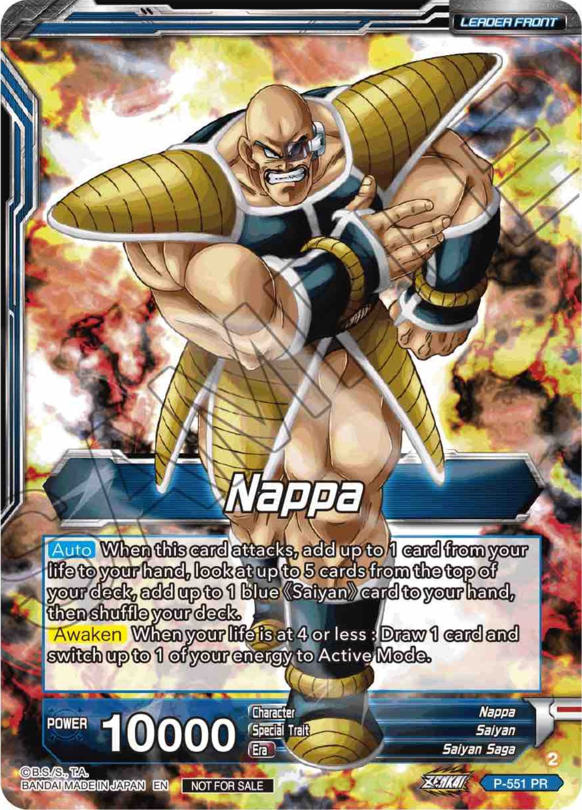 Nappa // Vegeta & Nappa, Saiyan Invasion (P-551) [Promotion Cards] | The Time Vault CA