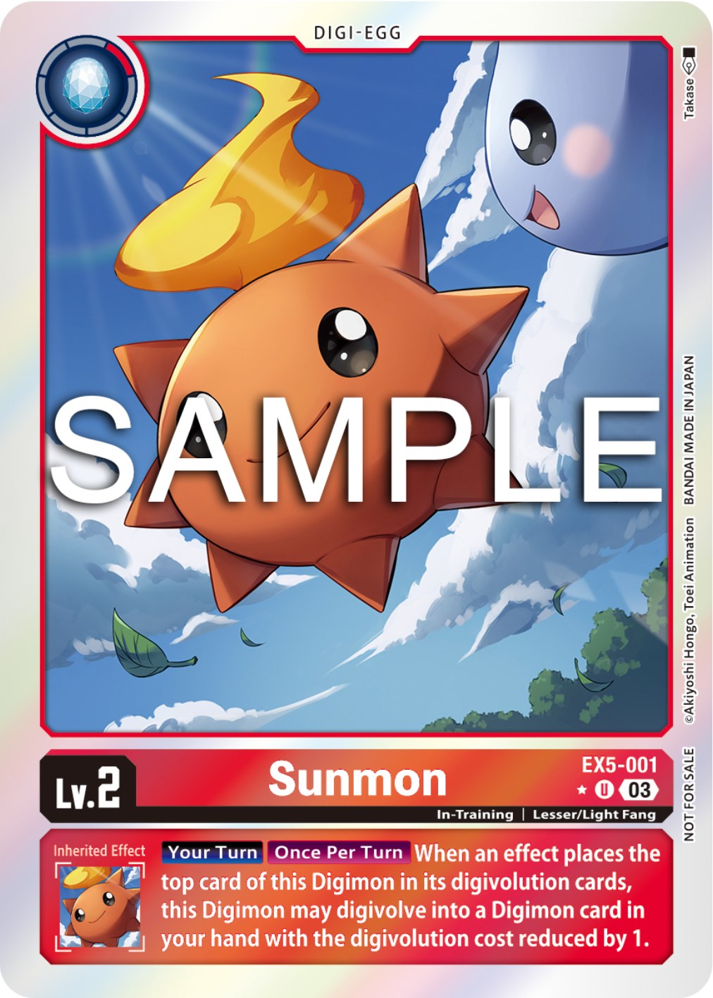 Sunmon [EX5-001] (Animal Colosseum Box Promotion Pack) [Animal Colosseum] | The Time Vault CA