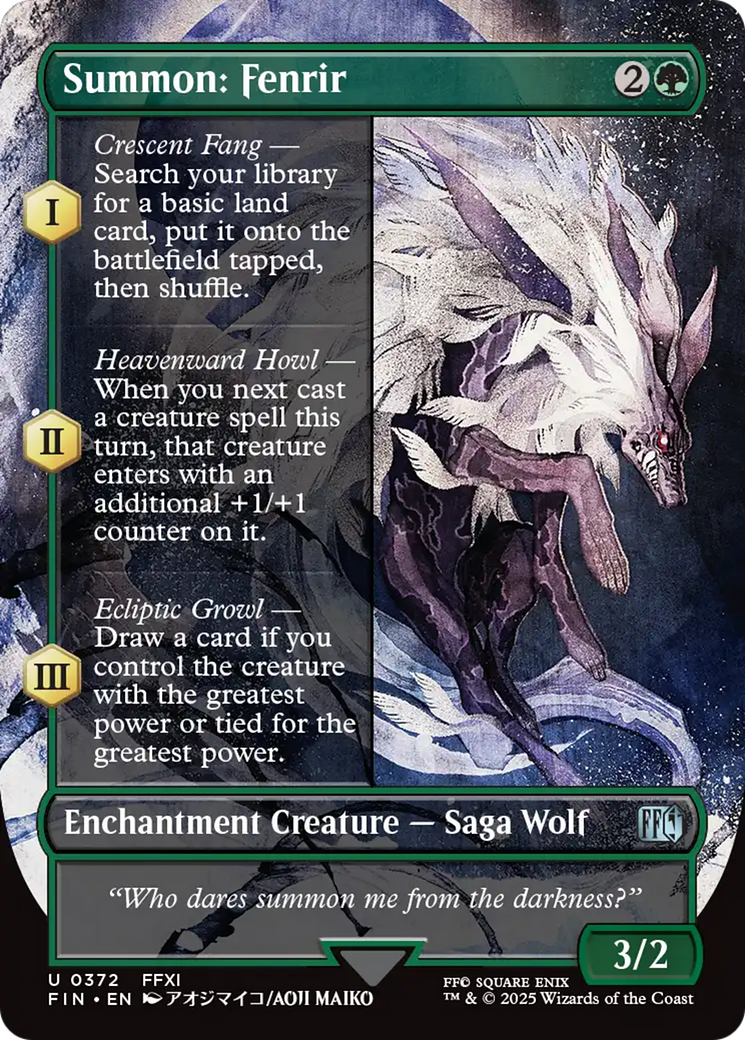 Summon: Fenrir (Borderless) [FINAL FANTASY] | The Time Vault CA