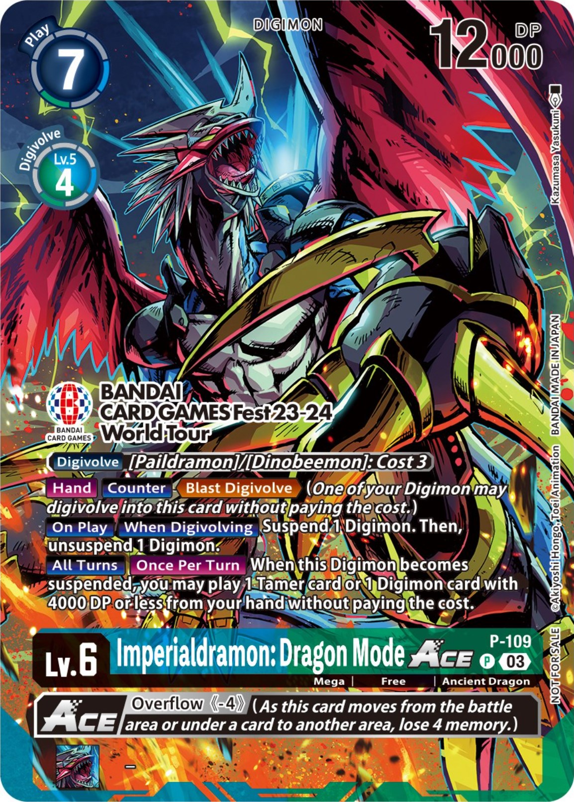 Imperialdramon: Dragon Mode Ace [P-109] (BANDAI Card Games Fest 23-24 World Tour) [Promotional Cards] | The Time Vault CA
