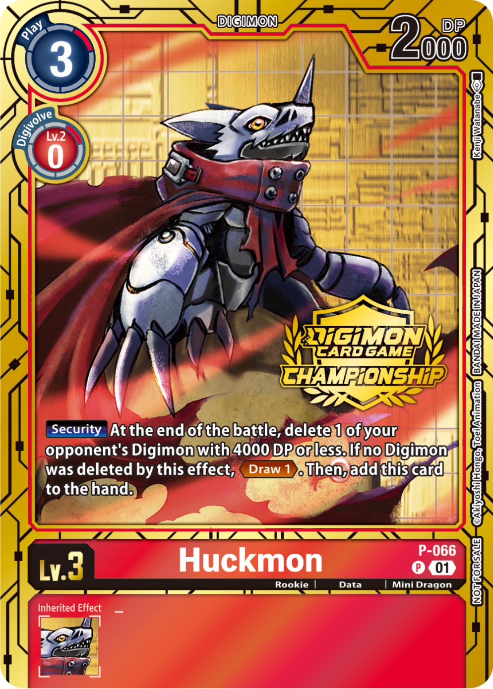 Huckmon [P-066] (Championship 2023 Gold Card Set) [Promotional Cards] | The Time Vault CA