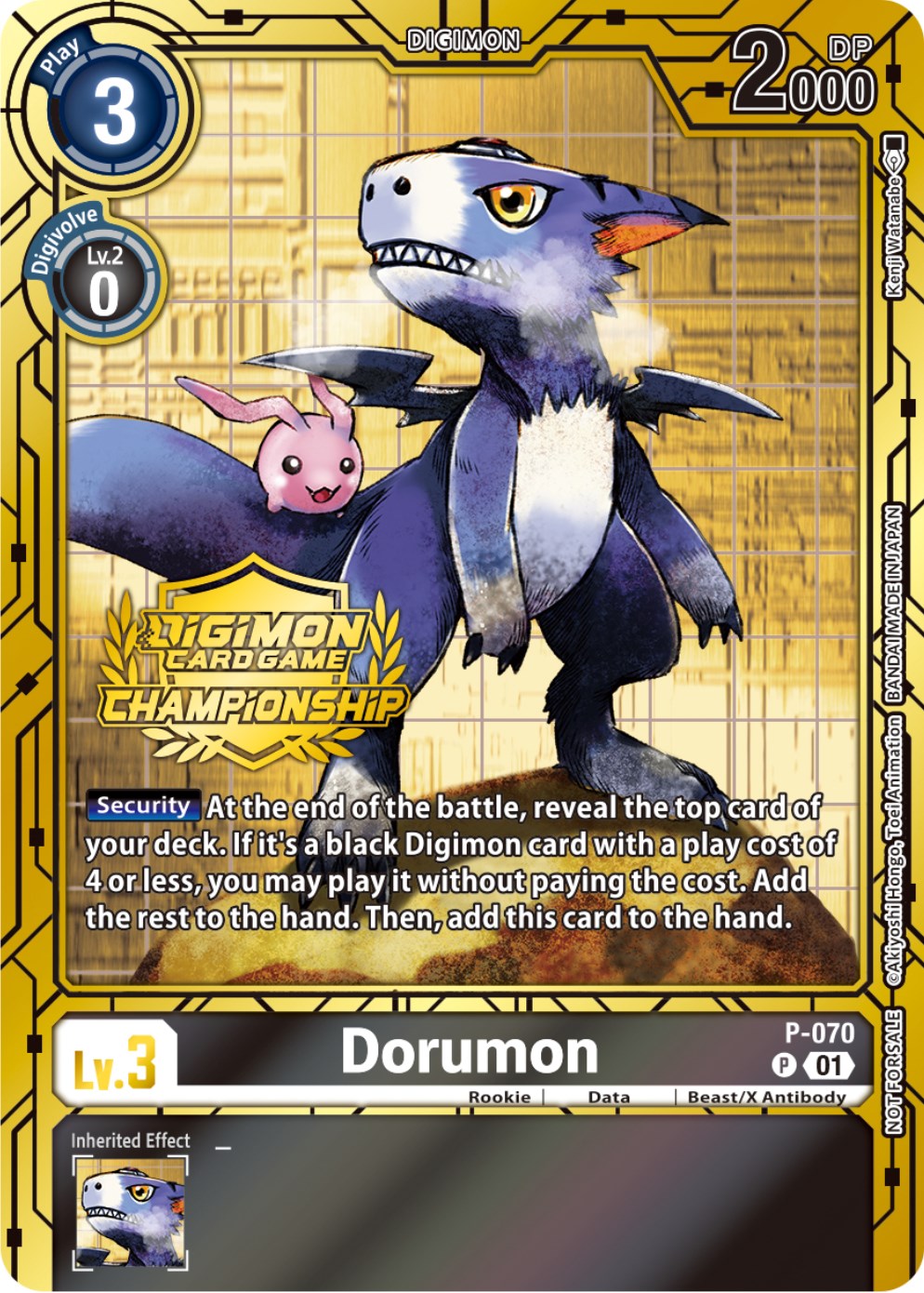 Dorumon [P-070] (Championship 2023 Gold Card Set) [Promotional Cards] | The Time Vault CA