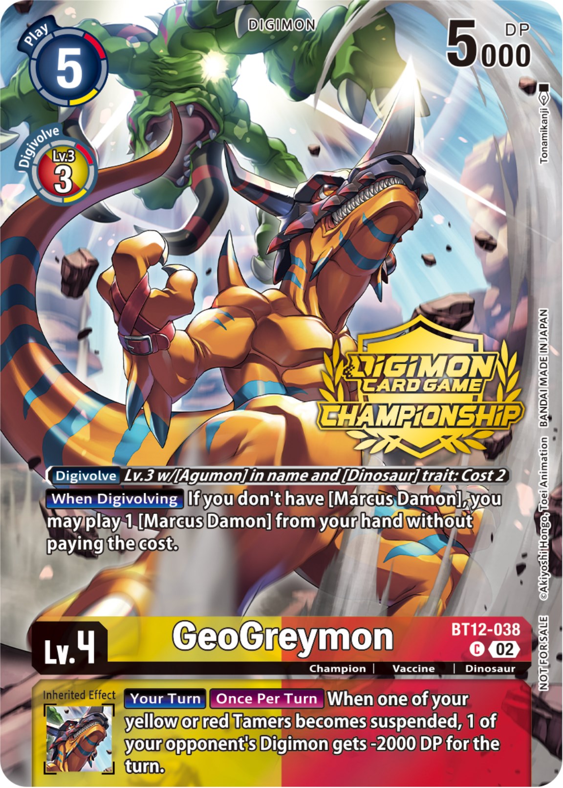 GeoGreymon [BT12-038] (Championship 2023 Tamers Pack) [Across Time Promos] | The Time Vault CA