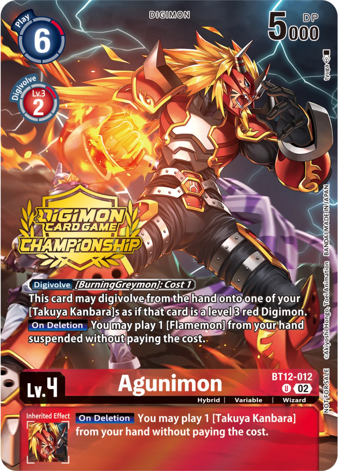 Agunimon [BT12-012] (Championship 2023 Tamers Pack) [Across Time Promos] | The Time Vault CA