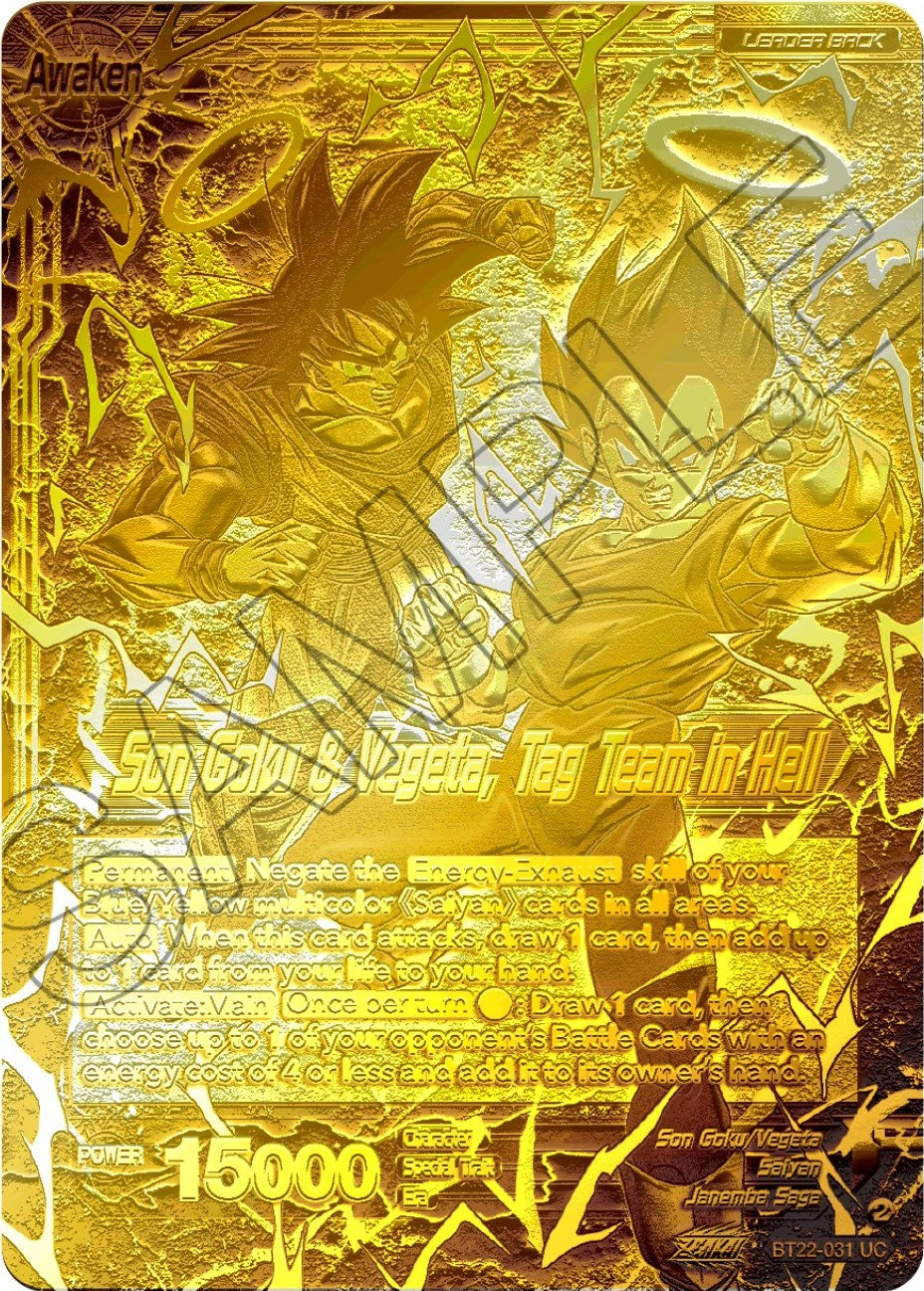 Son Goku // Son Goku & Vegeta, Tag Team in Hell (2023 Championship Finals) (Gold Metal Foil) (BT22-031) [Tournament Promotion Cards] | The Time Vault CA