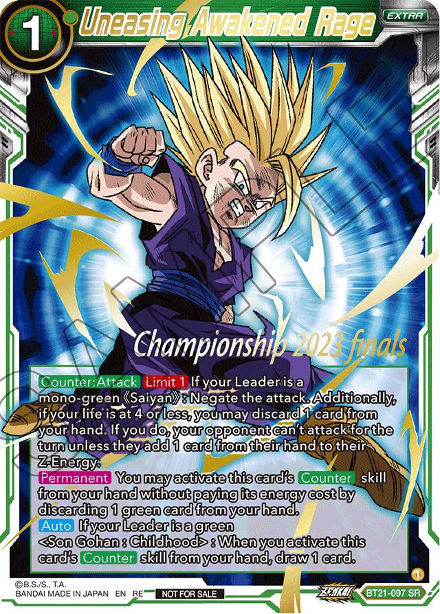 Uneasing Awakened Rage (2023 Championship Finals Celebration Pack Deluxe Set) (BT21-097) [Tournament Promotion Cards] | The Time Vault CA