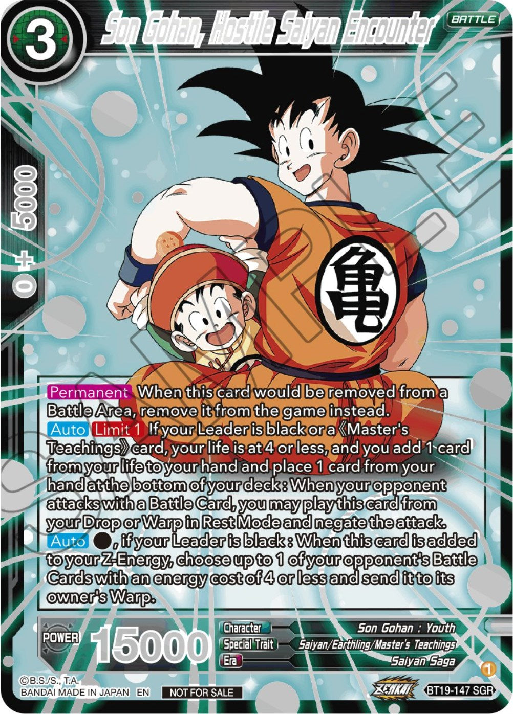 Son Gohan, Hostile Saiyan Encounter (Championship 2023 Reward Alternate Art Card Set) (Holo) (BT19-147) [Tournament Promotion Cards] | The Time Vault CA