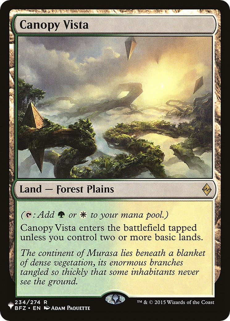 Canopy Vista [The List] | The Time Vault CA