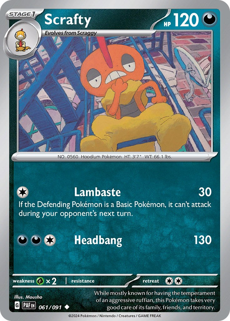 Scrafty (061/091) [Scarlet & Violet: Paldean Fates] | The Time Vault CA