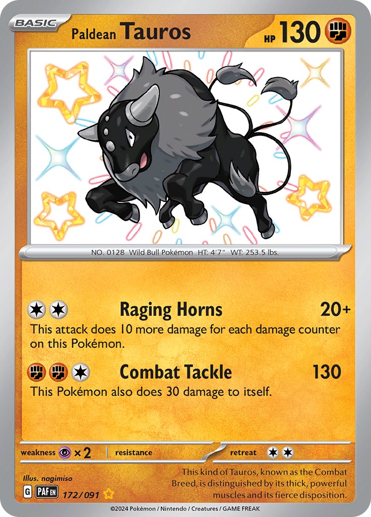 Paldean Tauros (172/091) [Scarlet & Violet: Paldean Fates] | The Time Vault CA