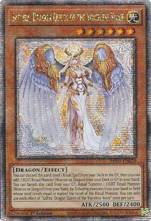 Saffira, Dragon Queen of the Voiceless Voice [PHNI-EN020] Quarter Century Secret Rare | The Time Vault CA