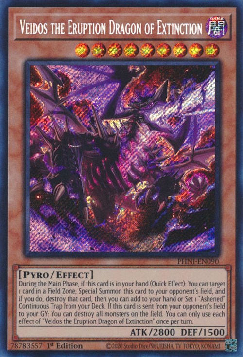 Veidos the Eruption Dragon of Extinction [PHNI-EN090] Secret Rare | The Time Vault CA