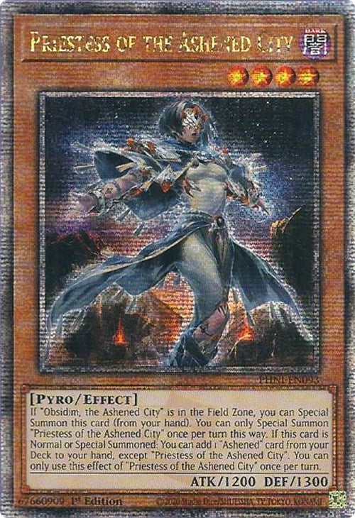 Priestess of the Ashened City [PHNI-EN093] Quarter Century Secret Rare | The Time Vault CA